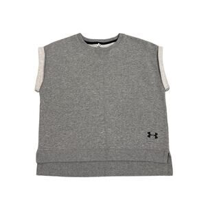 Under Armour Gray Crop Sleeveless Sweatshirt Size Youth Girl's Medium (10/12)